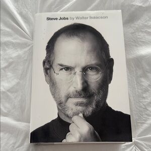 Steve Jobs by Walter Isaacson - Black and White Hardcover - Good Condition
